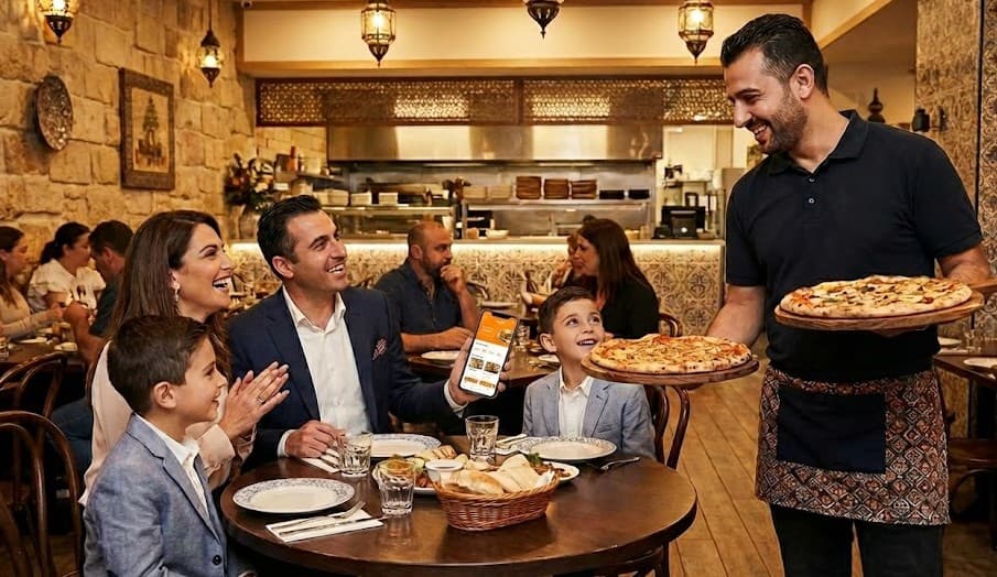 Family enjoying a meal at a Zatara partner venue